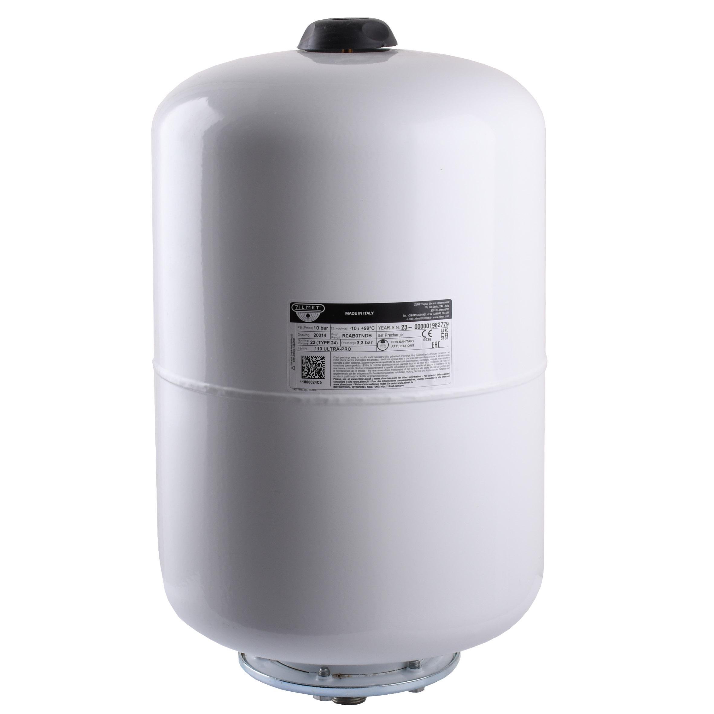 Гидроаккумулятор со сменной мембраной ZILMET ULTRA-PRO 10 bar 24 л Белый (11000024C5)
