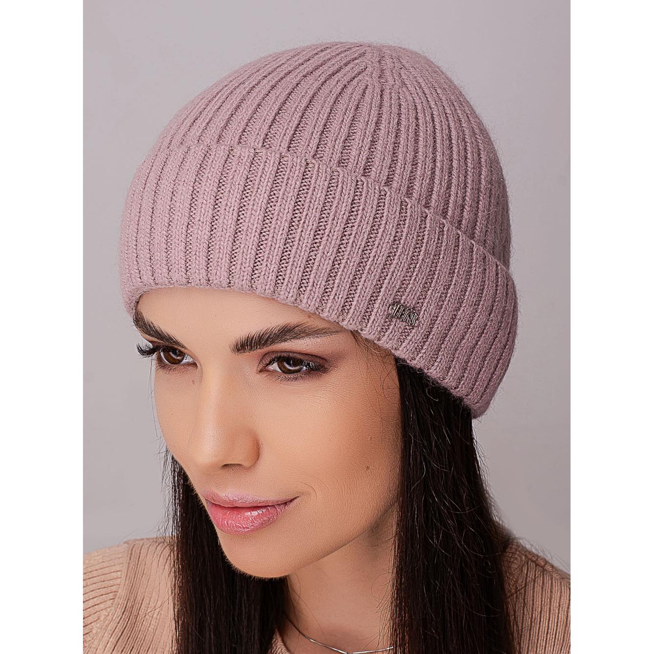 Шапка женская зимняя Leks Катрин кашемировая одинарная one size Темно-пудровый (204989)