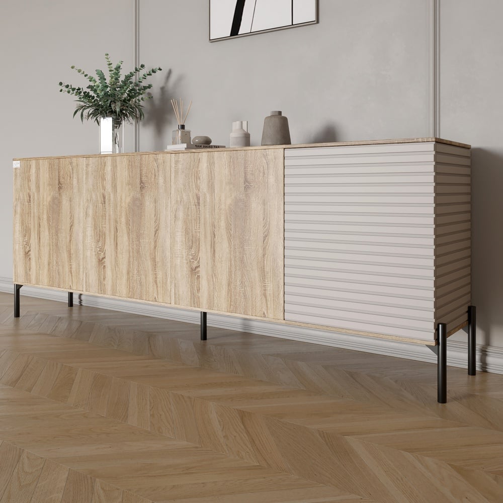 Комод Lion Грей 204x38x76,5 см Дуб Сонома/Кашемир (LION-042630)