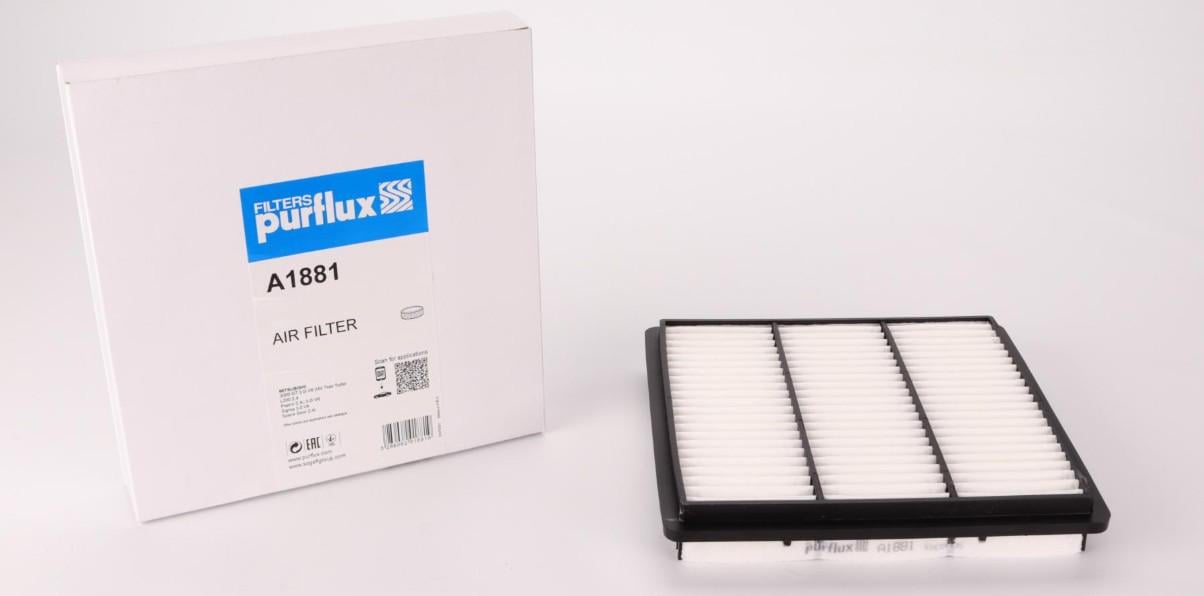Фильтр воздушный PURFLUX для Mitsubishi Pajero 2,4-3,0 91-00/L200 2,4 96-07- (A1881)