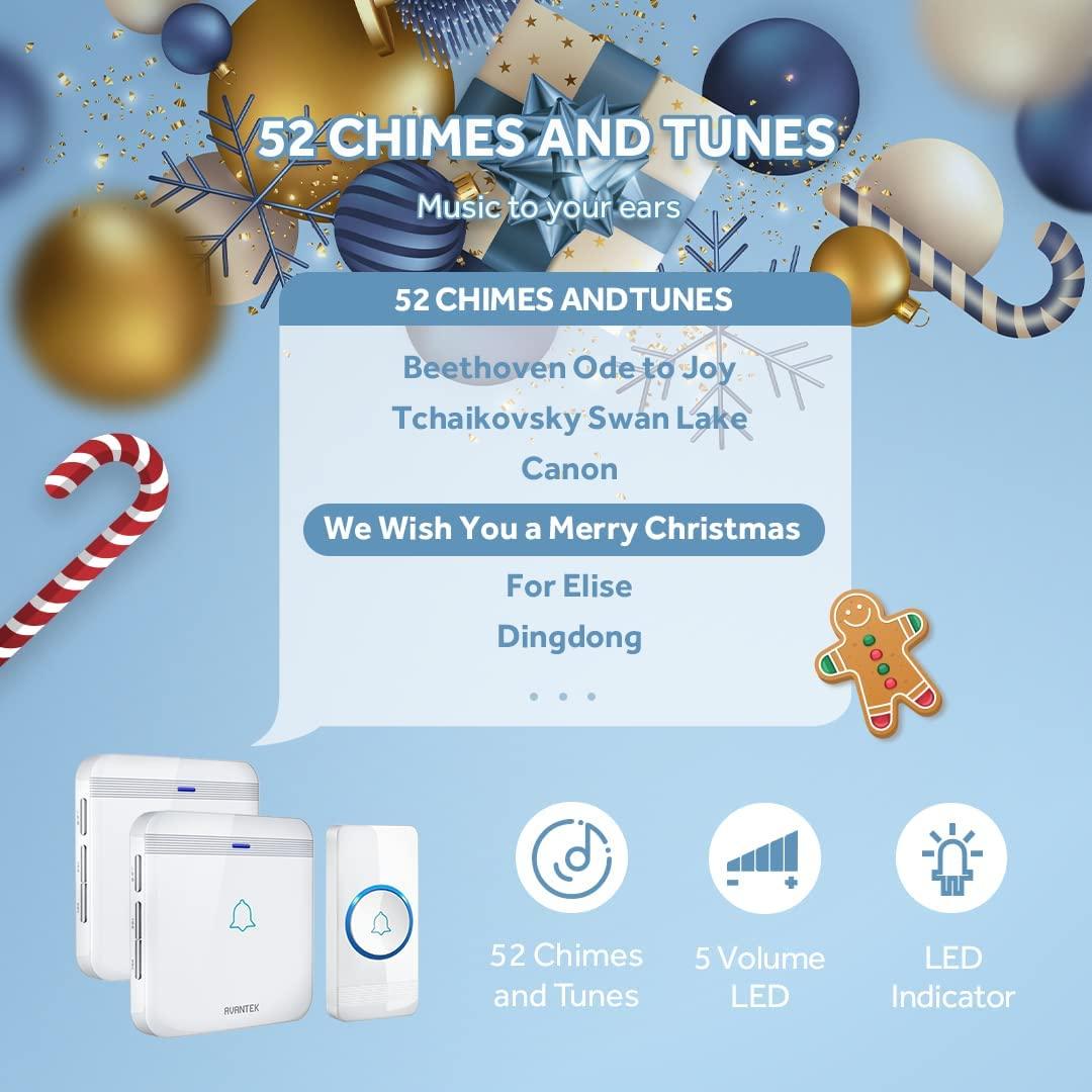 Дверний дзвінок Avantek бездротовий 600 м 56 мелодій (1529623837) - фото 5