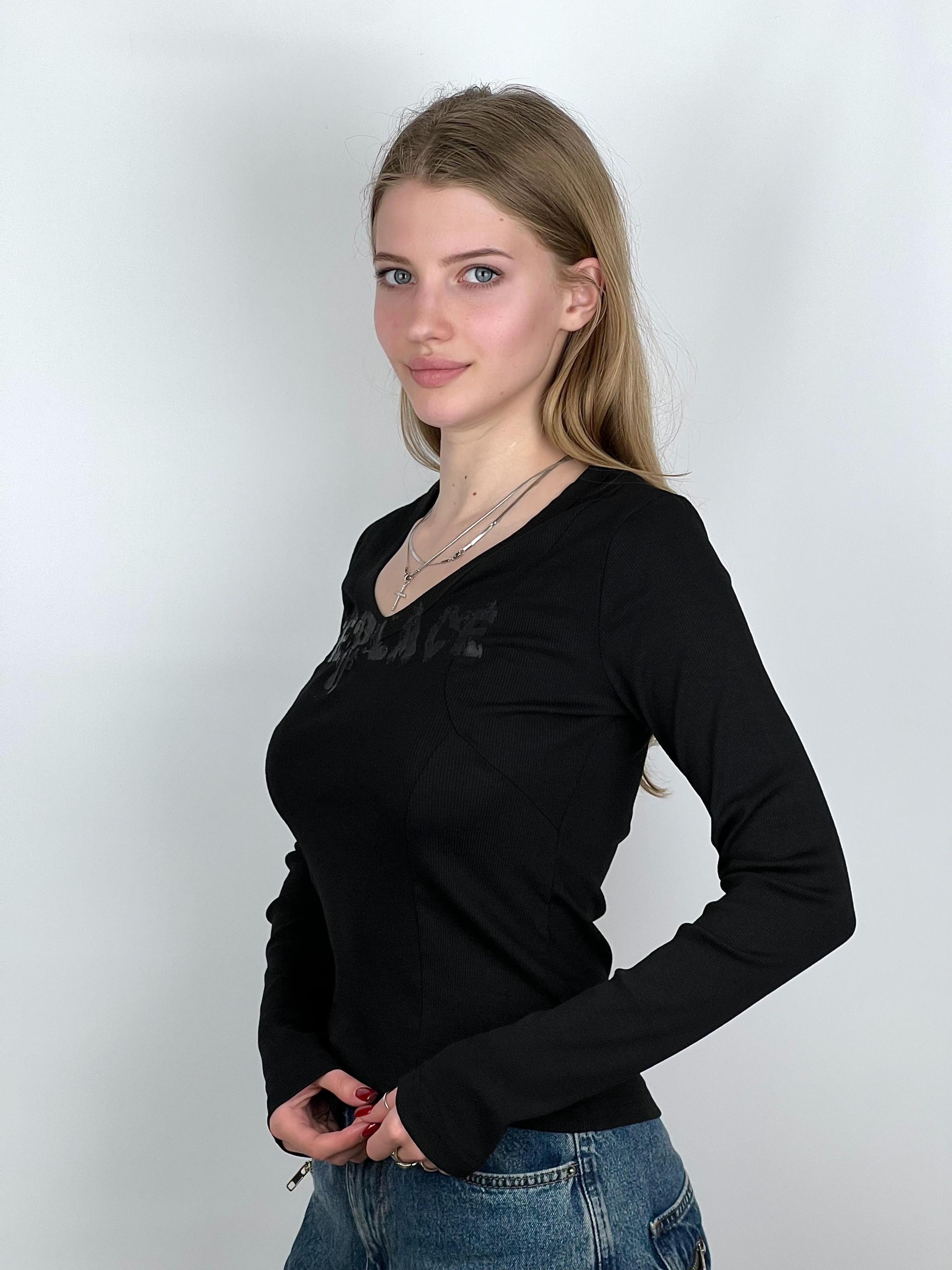 Лонгслив женский REPLACE OS Черный (#25079) - фото 2