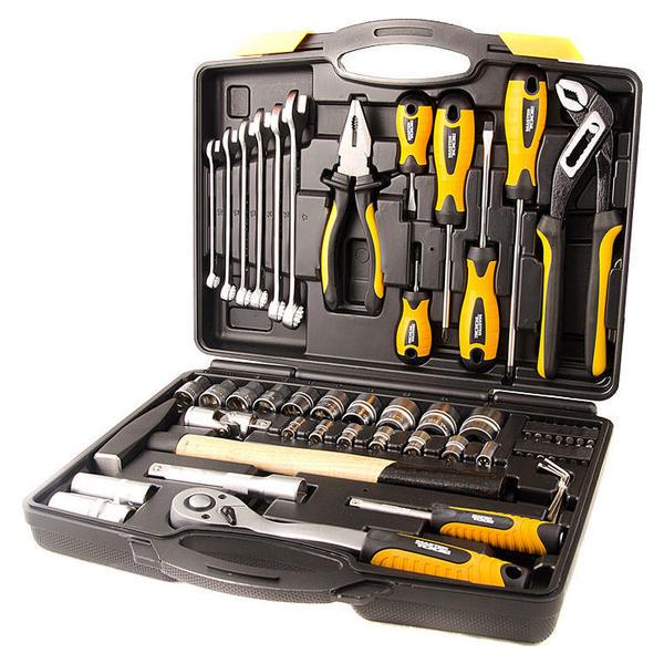 Набір інструментів і насадок торцевих MasterTool CrV 1/4" і 1/2" 56 пр.