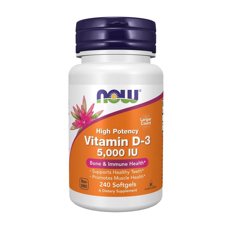 Витамин D3 NOW Foods Vitamin D-3 5000 IU 240 softgels