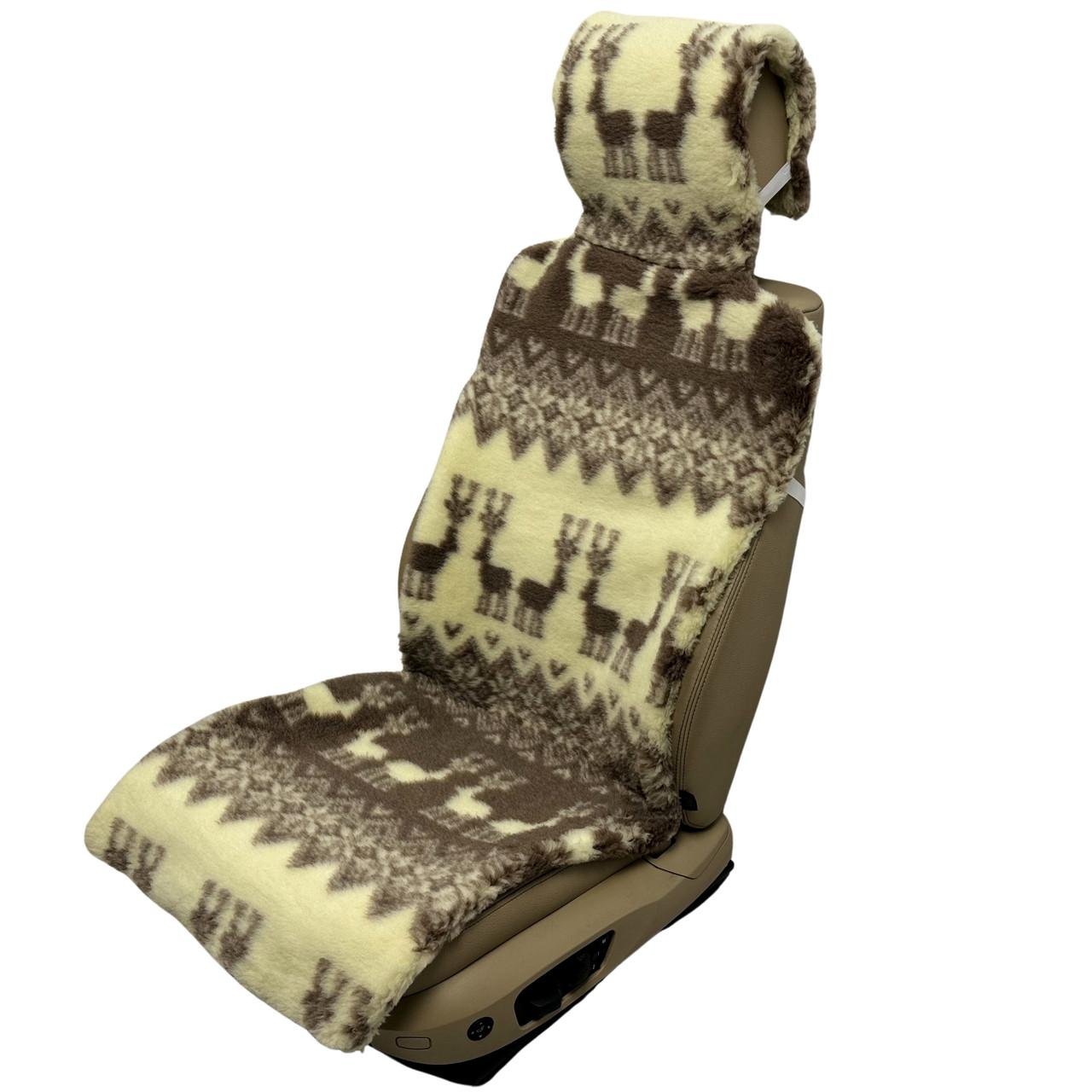 Накидка-чехол универсальная меховая на переднее сиденье авто из овчины Runa Олени (315-1-N) Накидка-чехол универсальная меховая на переднее сиденье авто из овчины Runa Олени (315-1-N)