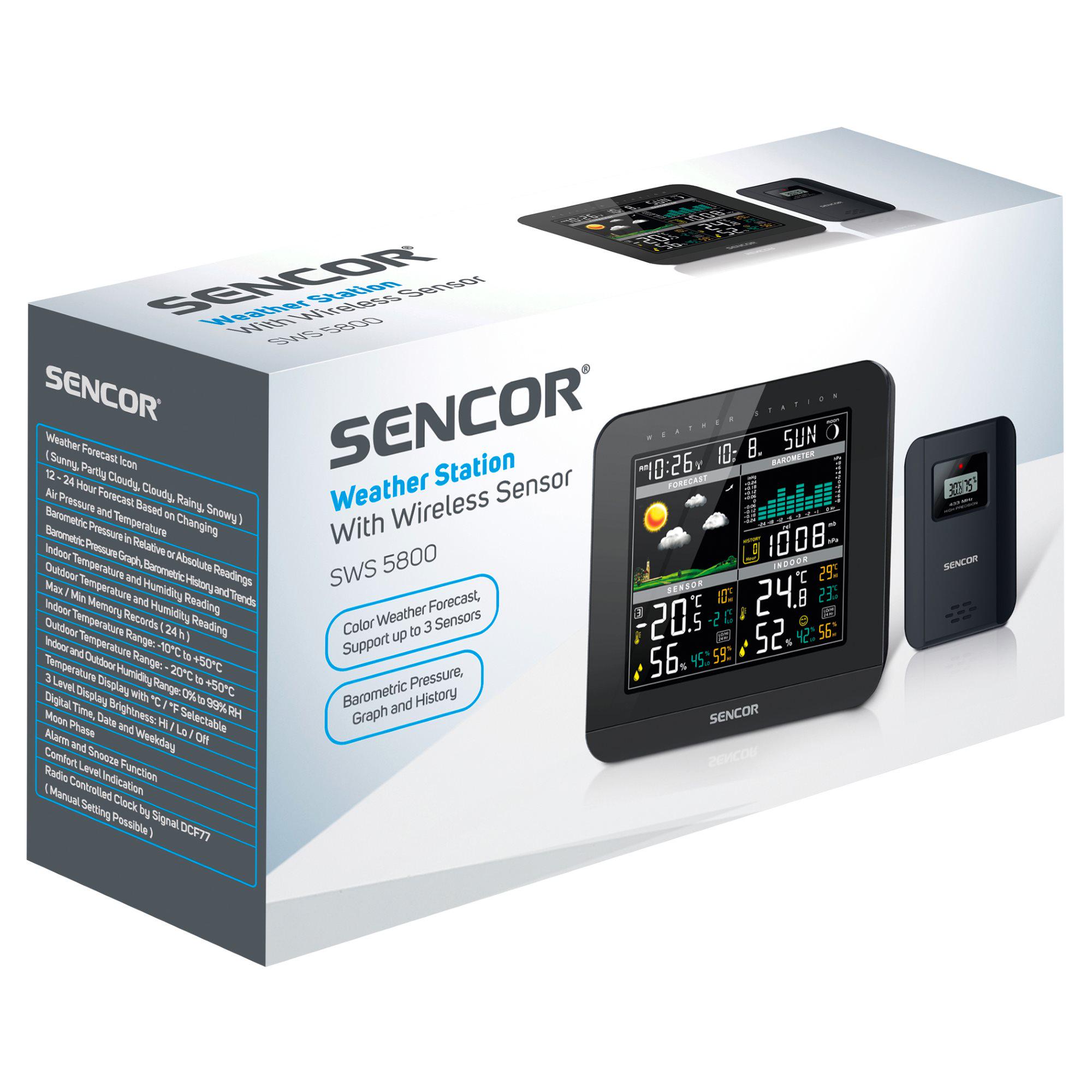 Метеостанция Sencor SWS5800 Черный (28745670) - фото 8 Метеостанция Sencor SWS5800 Черный (28745670) - фото 8