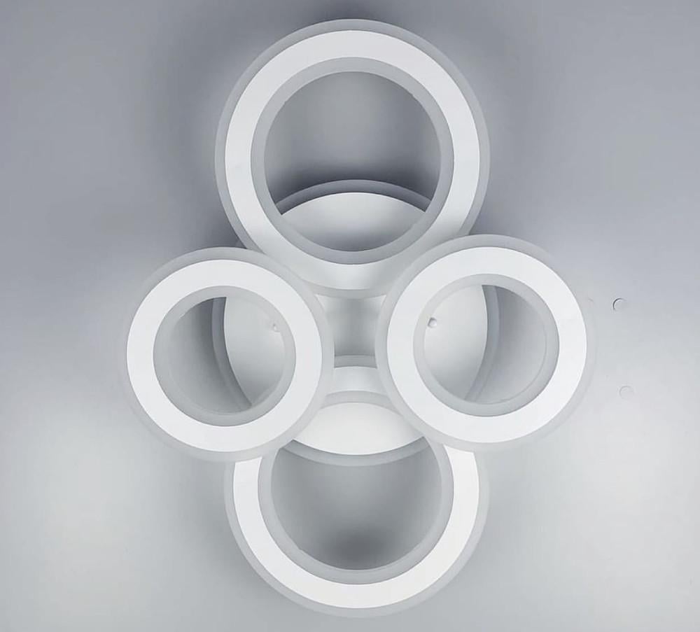 Люстра потолочная RGB на 4 кольца 45х60 см Белый (A 2763/2+2 RGB WT)