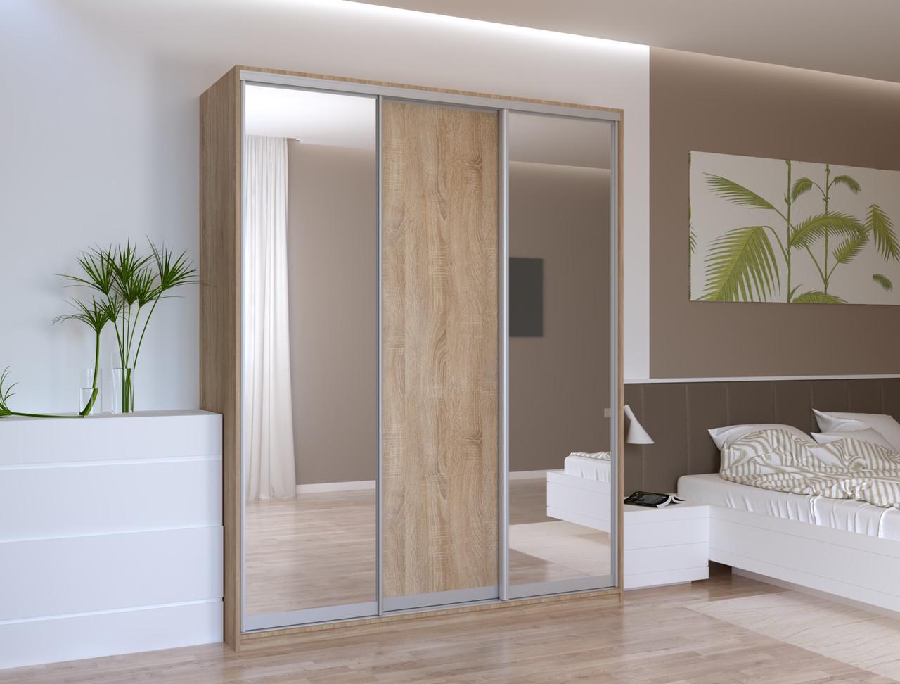 Шкаф-купе Doros Сити Лайт фасады ДСП/2 Зеркала 180х60х225 см Дуб Cонома (44900030)