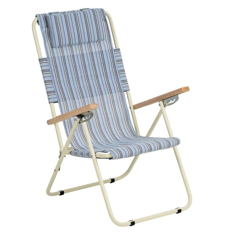 Кресло туристическое раскладное Vitan Ясень Голубая полоска (2110020)