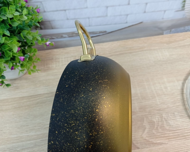 Каструля з кришкою OMS з антипригарним покриттям для газу/без індукціі 2 л Золотий (30654572) - фото 6