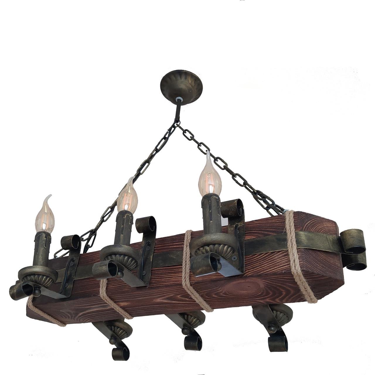 Люстра підвісна дерев'яна Lighthouse LPR-20103/6P Свічки Коричневий (112182) Люстра підвісна дерев'яна Lighthouse LPR-20103/6P Свічки Коричневий (112182)