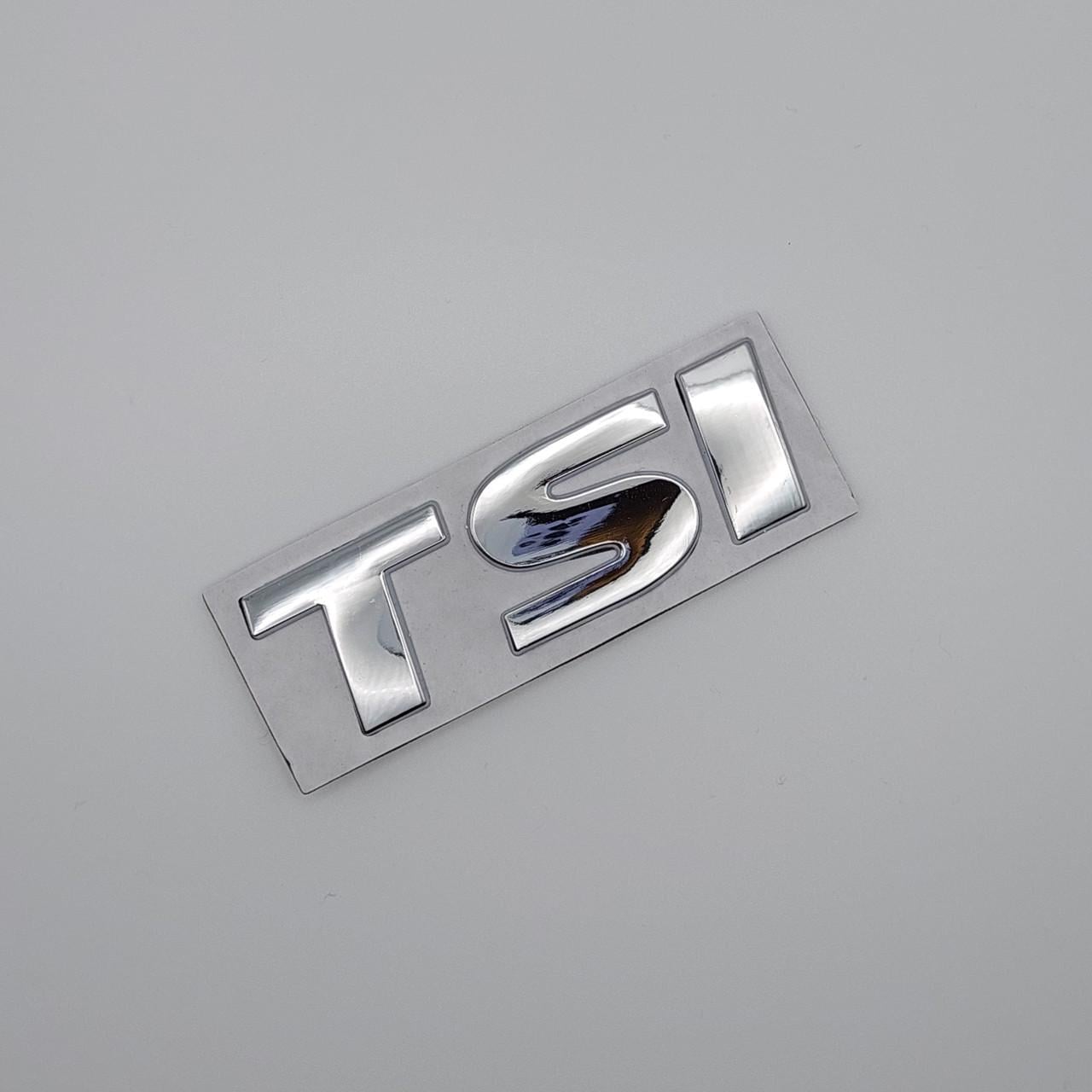 Эмблема надпись TSI Volkswagen курсив ABS 7х2,3 см Хром глянцевый (1726056371)