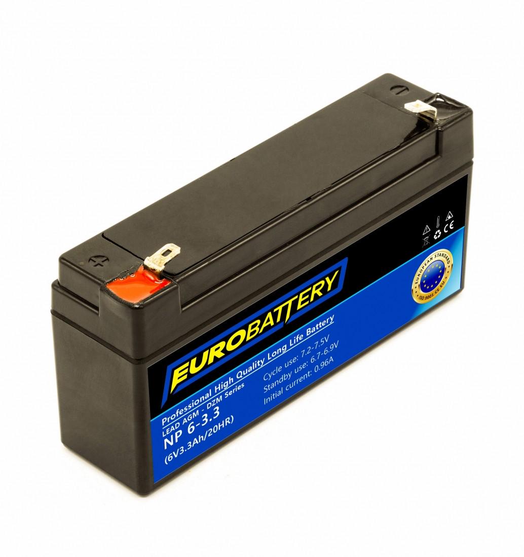 Аккумулятор для ИБП EuroBattery AGM NP 6-3.3 DZM 6V 3,3 Ач (787)