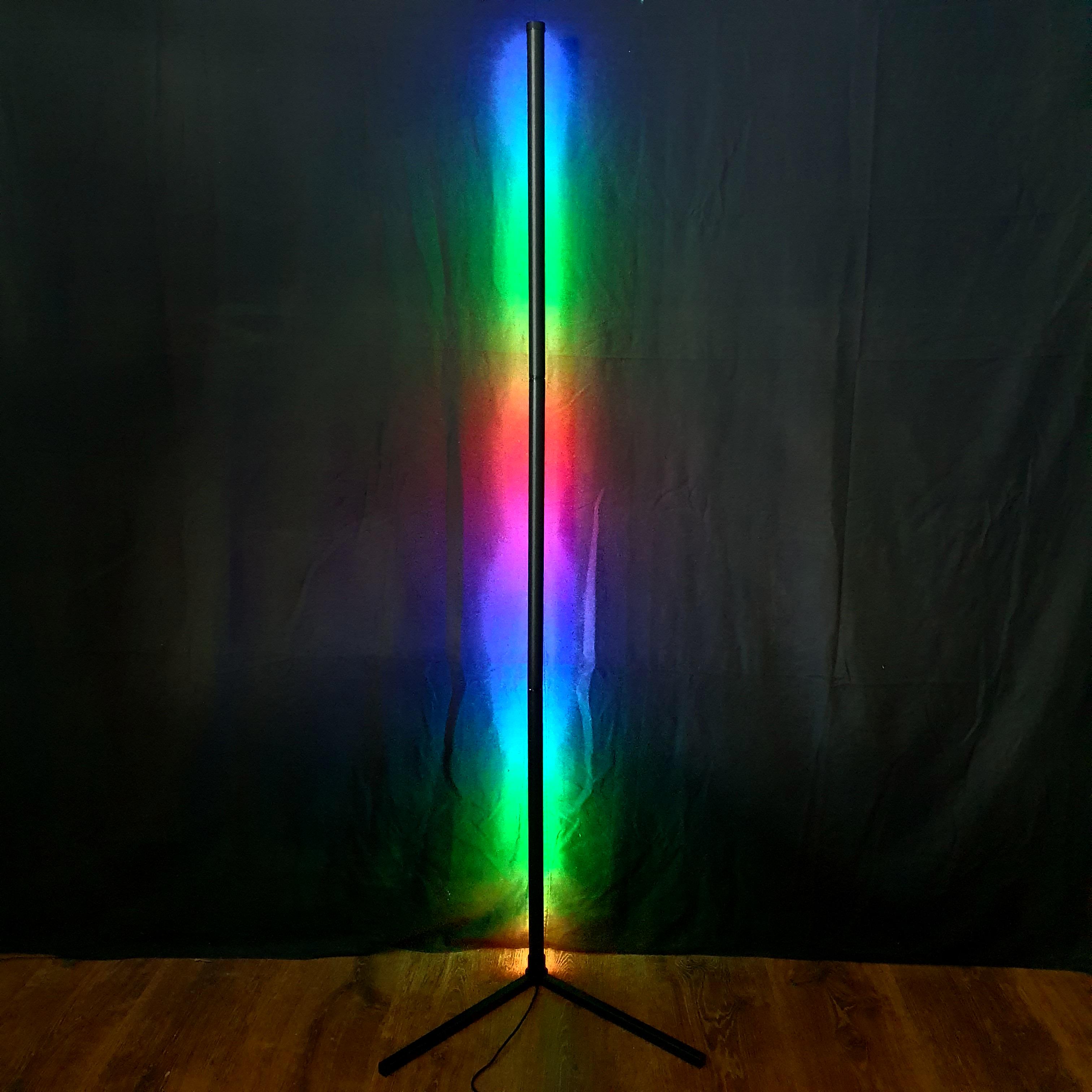 Напольная угловая светодиодная RGB LED лампа 1,4 м торшер для спальни с пультом дистанционного управления Разноцветный RGB HA-10 - фото 2 Напольная угловая светодиодная RGB LED лампа 1,4 м торшер для спальни с пультом дистанционного управления Разноцветный RGB HA-10 - фото 2