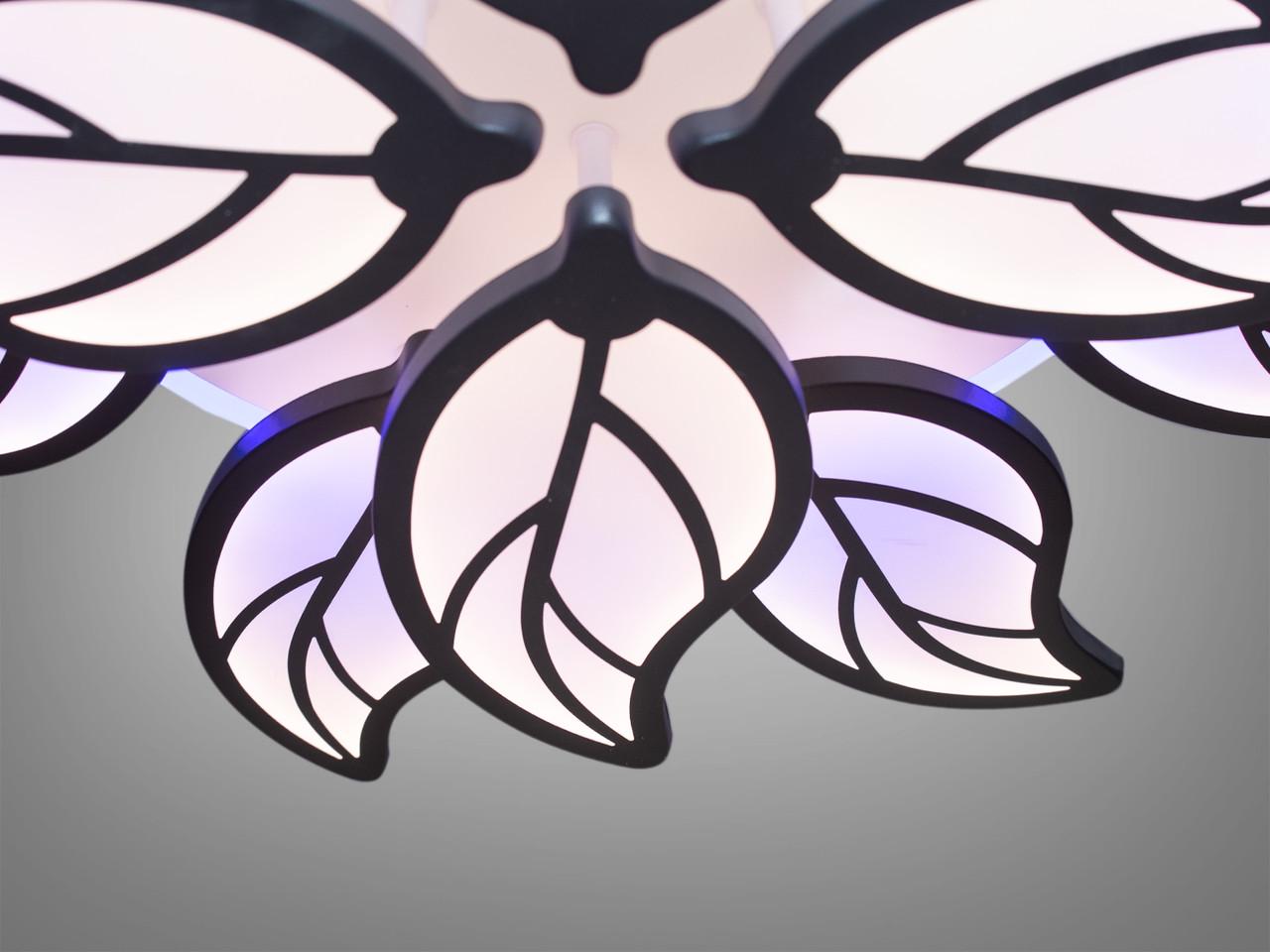 Люстра LED для зала с подсветкой Черный 180W на 25м2 8028-8+4BK-LS (1734207273) - фото 5 Люстра LED для зала с подсветкой Черный 180W на 25м2 8028-8+4BK-LS (1734207273) - фото 5