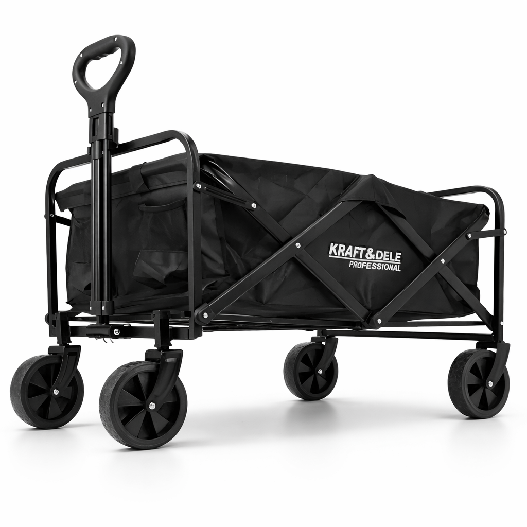 Візок складський Kraft&Dele KD3087 90 л складаний 4 колеса Чорний