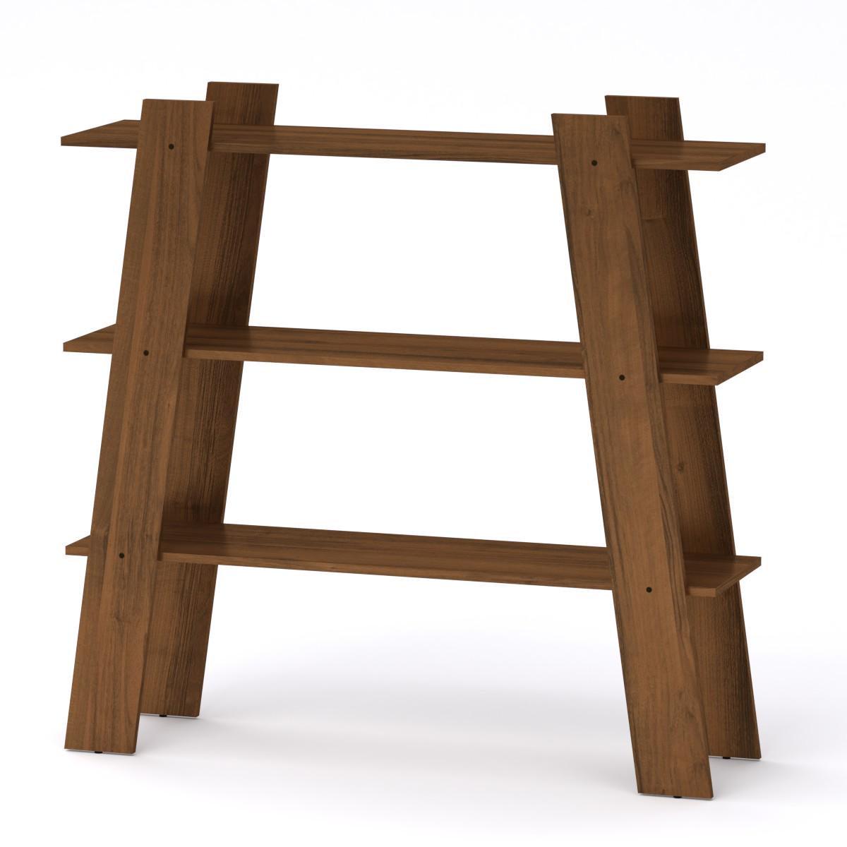 Стеллаж МеблиКо П-28 120х33х117 см Орех (k-1736-6)