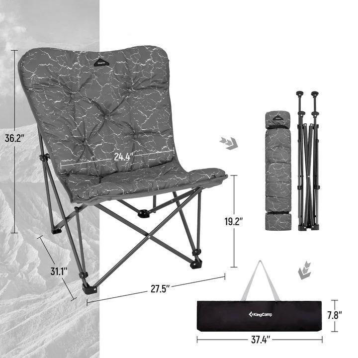 Туристическое кресло раскладное KingCamp Lemon Grey (KC2224_VOLCAPETRA) - фото 2
