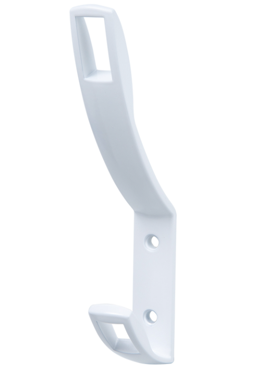 Гачок меблевий Преміум подвійний металевий H 150 мм L 18 мм Білий (MK0585)