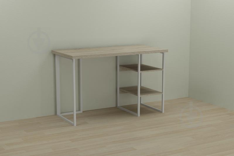 Комп'ютерний стіл Ferrum-decor Кевін 75x140x70 білий ДСП Дуб Сонома 32мм