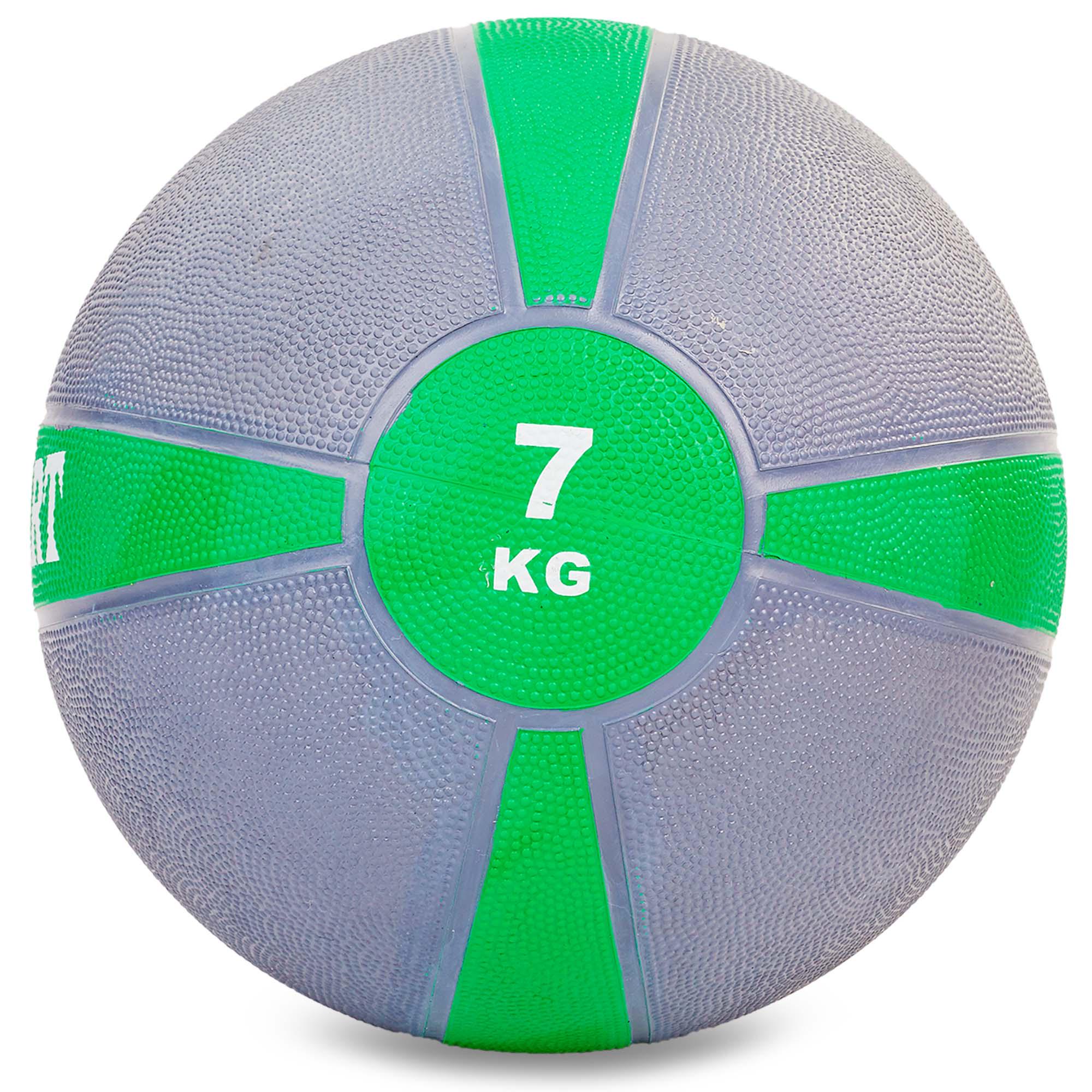 М'яч медичний медбол Zelart Medicine Ball FI-5122-7 7 кг Сірий/Зелений (DR003492)