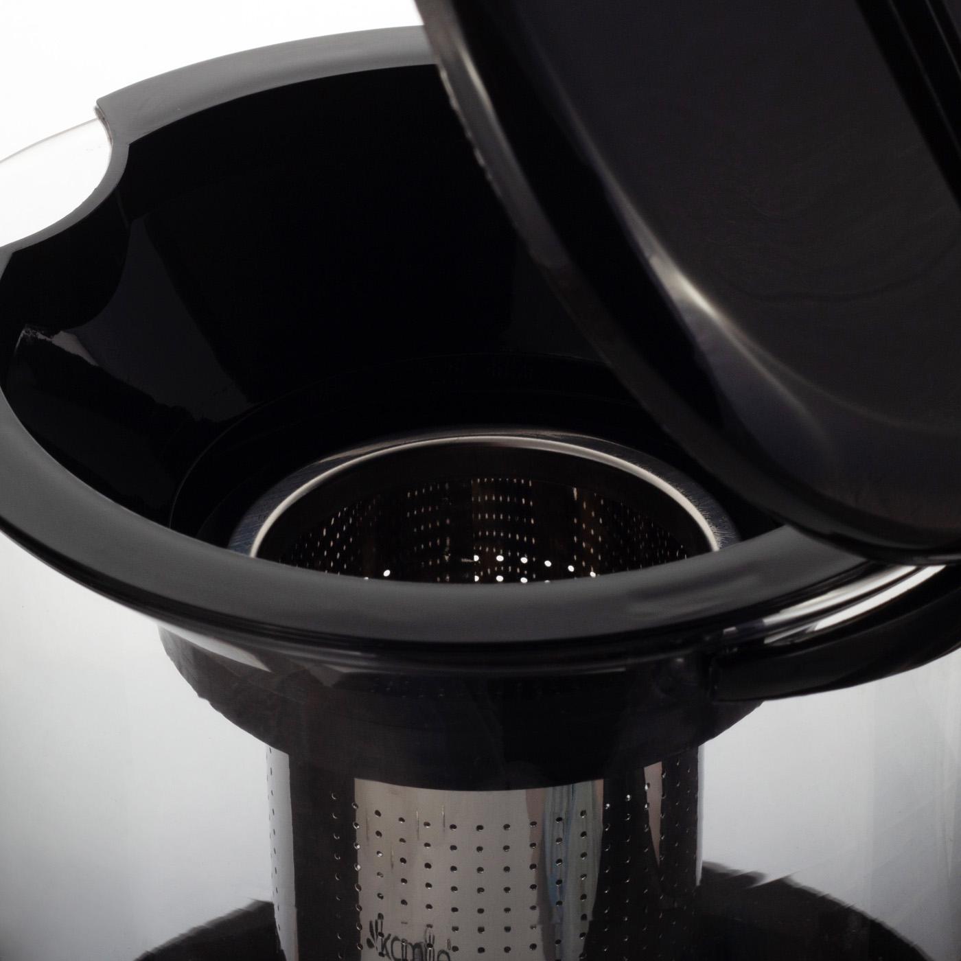 Заварочный чайник со съемным ситечком Kamille KM-0781L из нержавеющей стали и термостойкого стекла 1500 мл Прозрачный (150-84-0781L) - фото 4