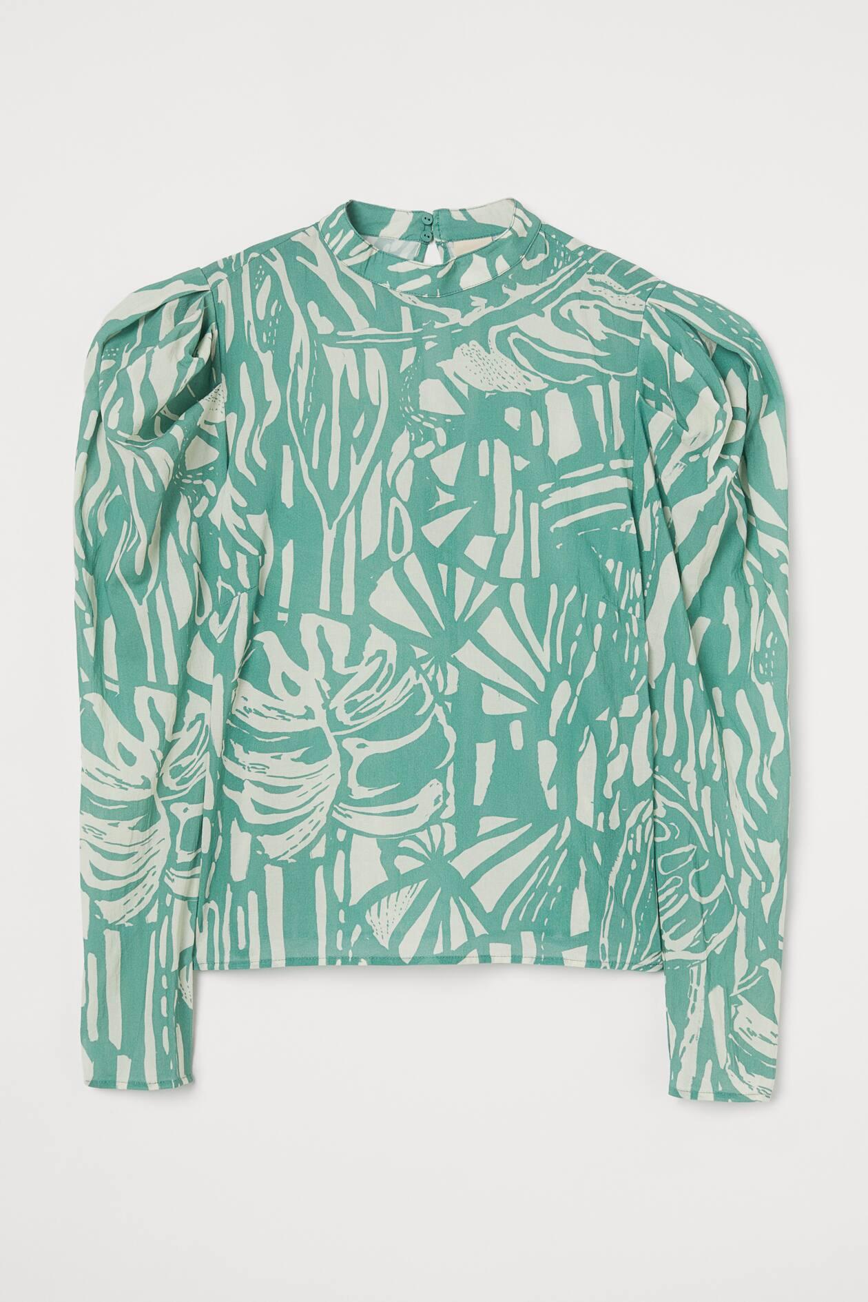 Блуза H&M XS Бежево-зелений (S2506962213)