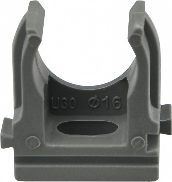 Держатель-клипса с фиксатором АСКО-УКРЕМ ⌀16 мм под дюбель полипропилен 50 шт. Серый (1730) - фото 3