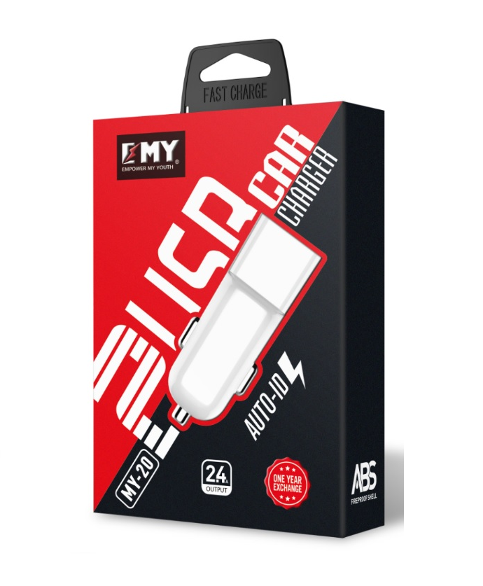Набор зарядных устройств Emy MY-20 DC12-24V 2в1 Micro-USB (26441853)