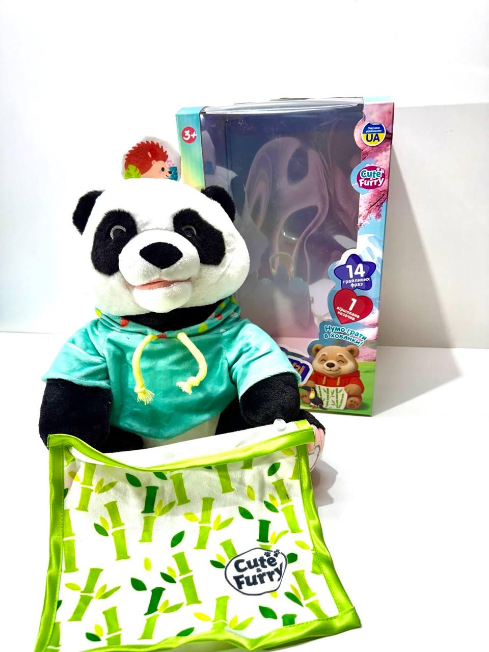 Панда-казкар інтерактивна грає у хованки 14 фраз розповідає казку 27 см Чорно-білий (6226 I UA) - фото 5 Панда-казкар інтерактивна грає у хованки 14 фраз розповідає казку 27 см Чорно-білий (6226 I UA) - фото 5