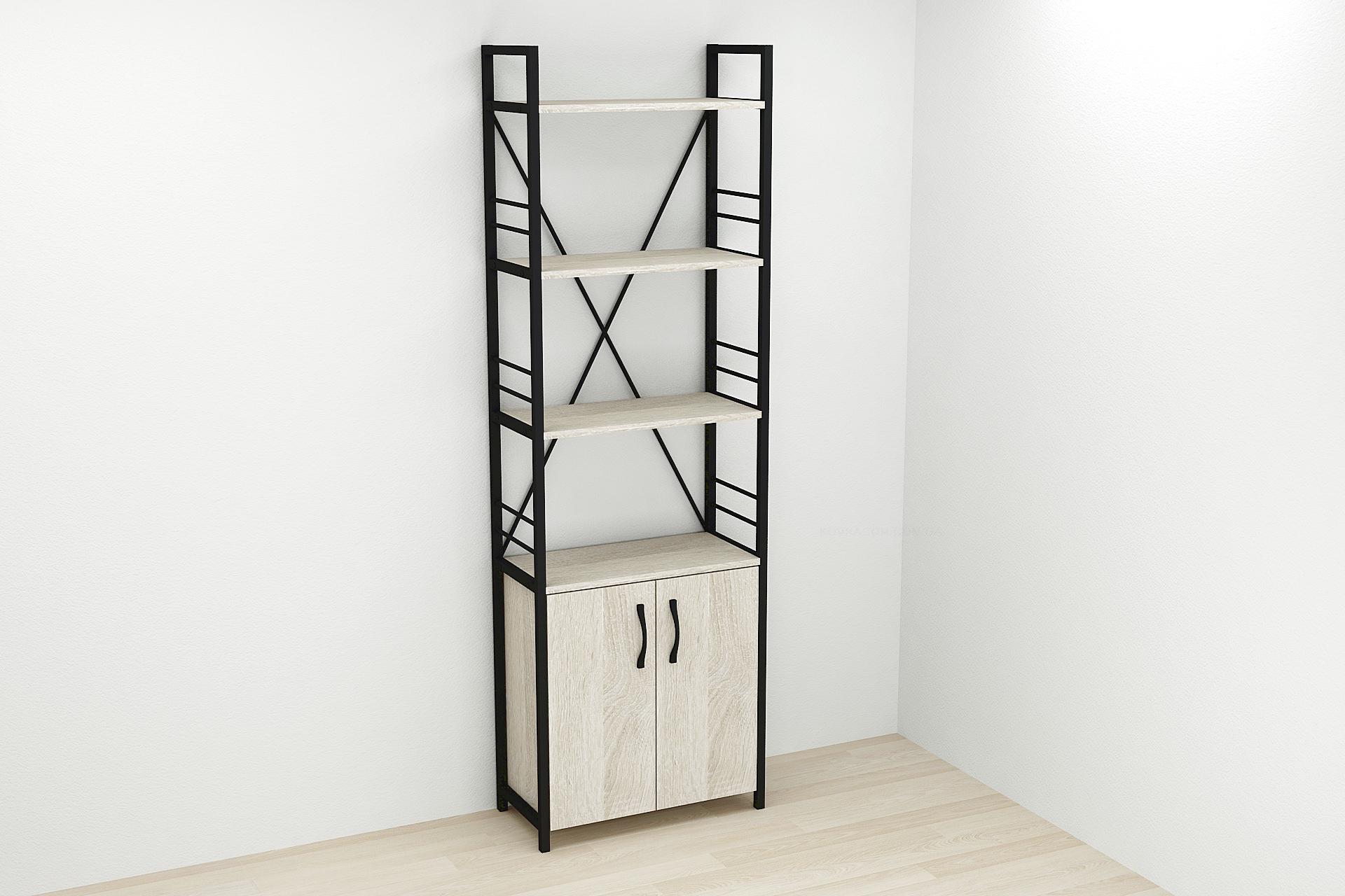 Этажерка Ferrum-decor Коннект 4/60 с тумбой ДСП 179x60x28 см Черный/Сонома (FRD-104487) Этажерка Ferrum-decor Коннект 4/60 с тумбой ДСП 179x60x28 см Черный/Сонома (FRD-104487)