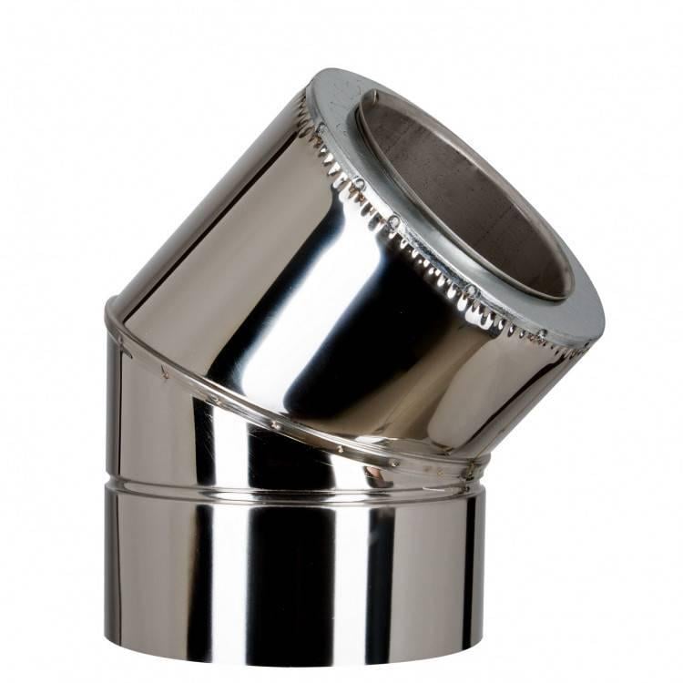 Колено ЛІРА ЛТД 45° AiSi 304 1 мм термо нержавеющая сталь d 230/300 мм (L002571)