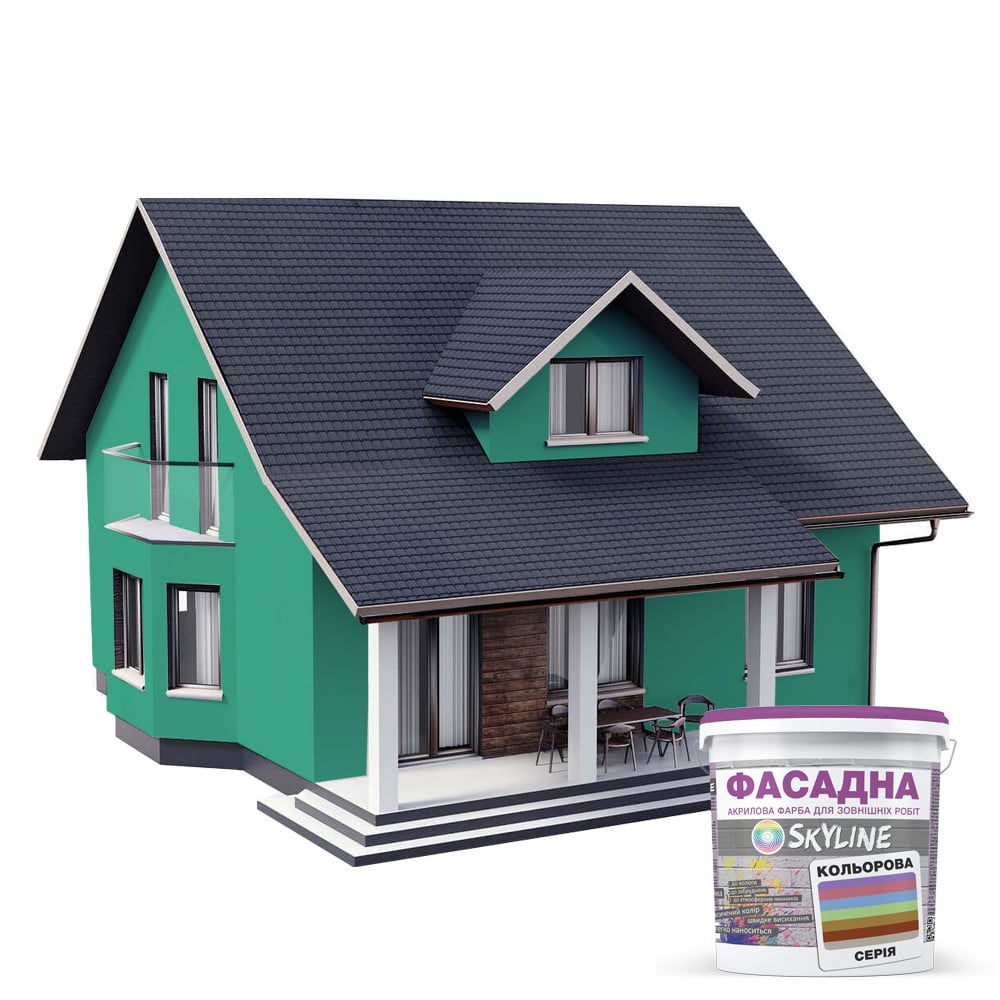 Краска фасадная акрил-латексная Skyline 3040-B80G 1 л Чирок (686b904de1a1ec59497f9696) - фото 3 Краска фасадная акрил-латексная Skyline 3040-B80G 1 л Чирок (686b904de1a1ec59497f9696) - фото 3