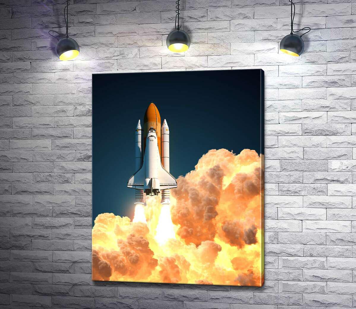 Картина ArtPoster Мощная ракета поднимается над оранжевым огненным дымом. 77x100 см Модуль №1 (003144) Картина ArtPoster Мощная ракета поднимается над оранжевым огненным дымом. 77x100 см Модуль №1 (003144)
