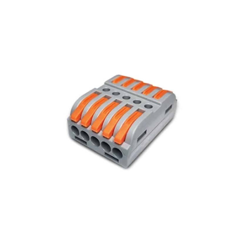 Клемма проходная Tactix 0,5-4 мм2 32А 5х1-5х1 одинарная 39,3х28,3х14,5 мм Оранжевый (CT-223-5)