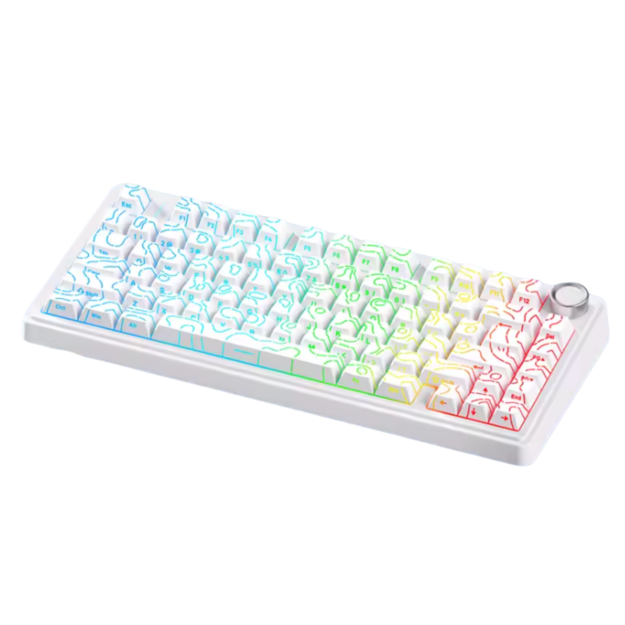 Клавиатура механическая Aula F75 с RGB подсветкой Contour Lines White