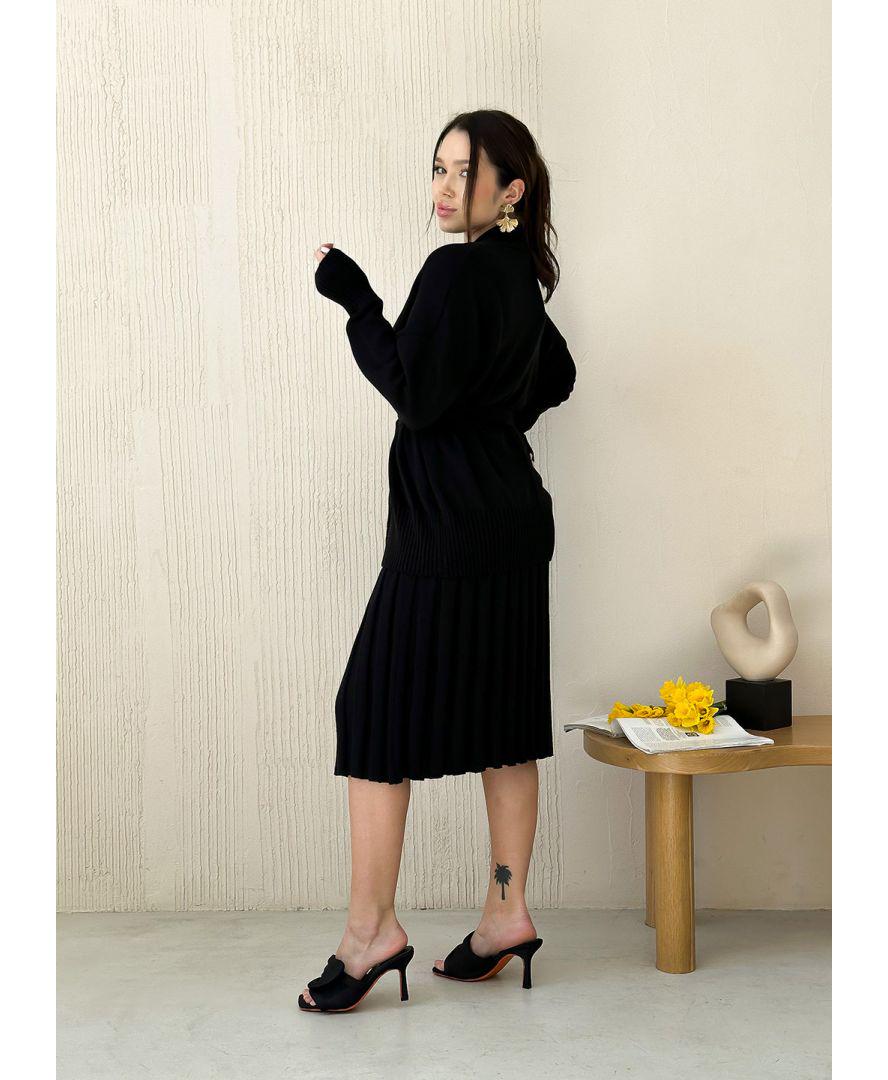 Кардиган женский вязаный Joy S-M Черный (29001) - фото 2