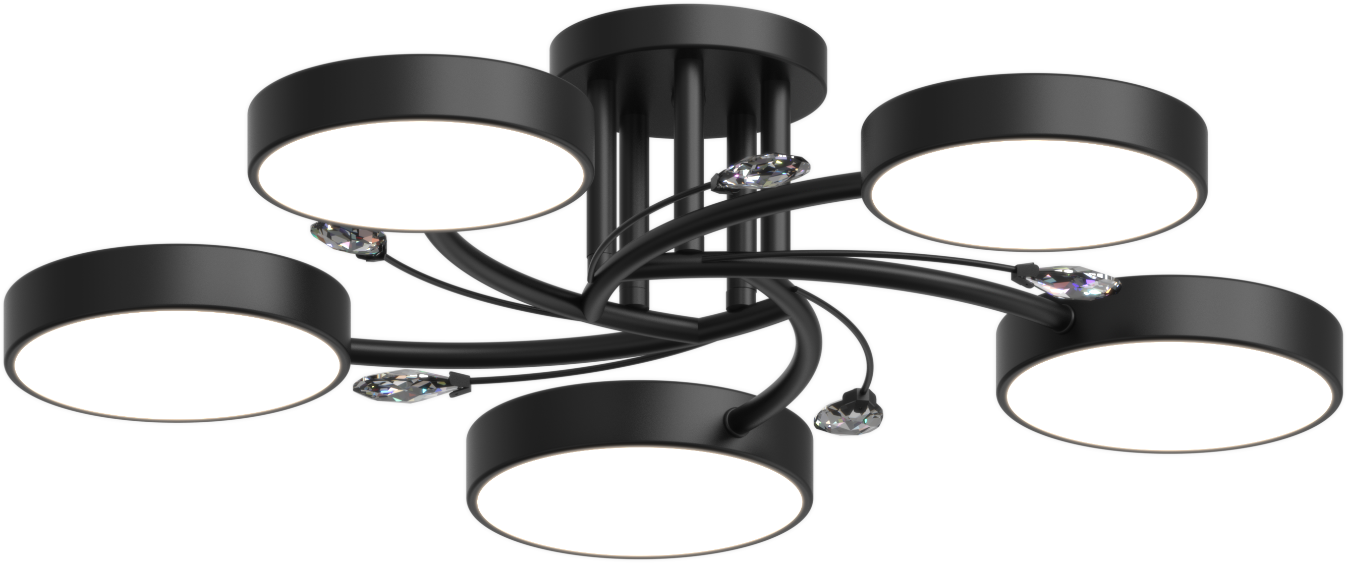 Люстра светодиодная акриловая Sirius B X13255/5 BK Черный