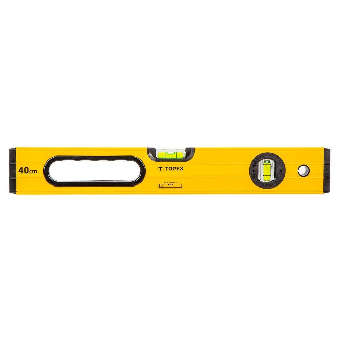 Уровень строительный Topex алюминиевый пузырьковый 40 см (23519) - фото 1 Уровень строительный Topex алюминиевый пузырьковый 40 см (23519) - фото 1