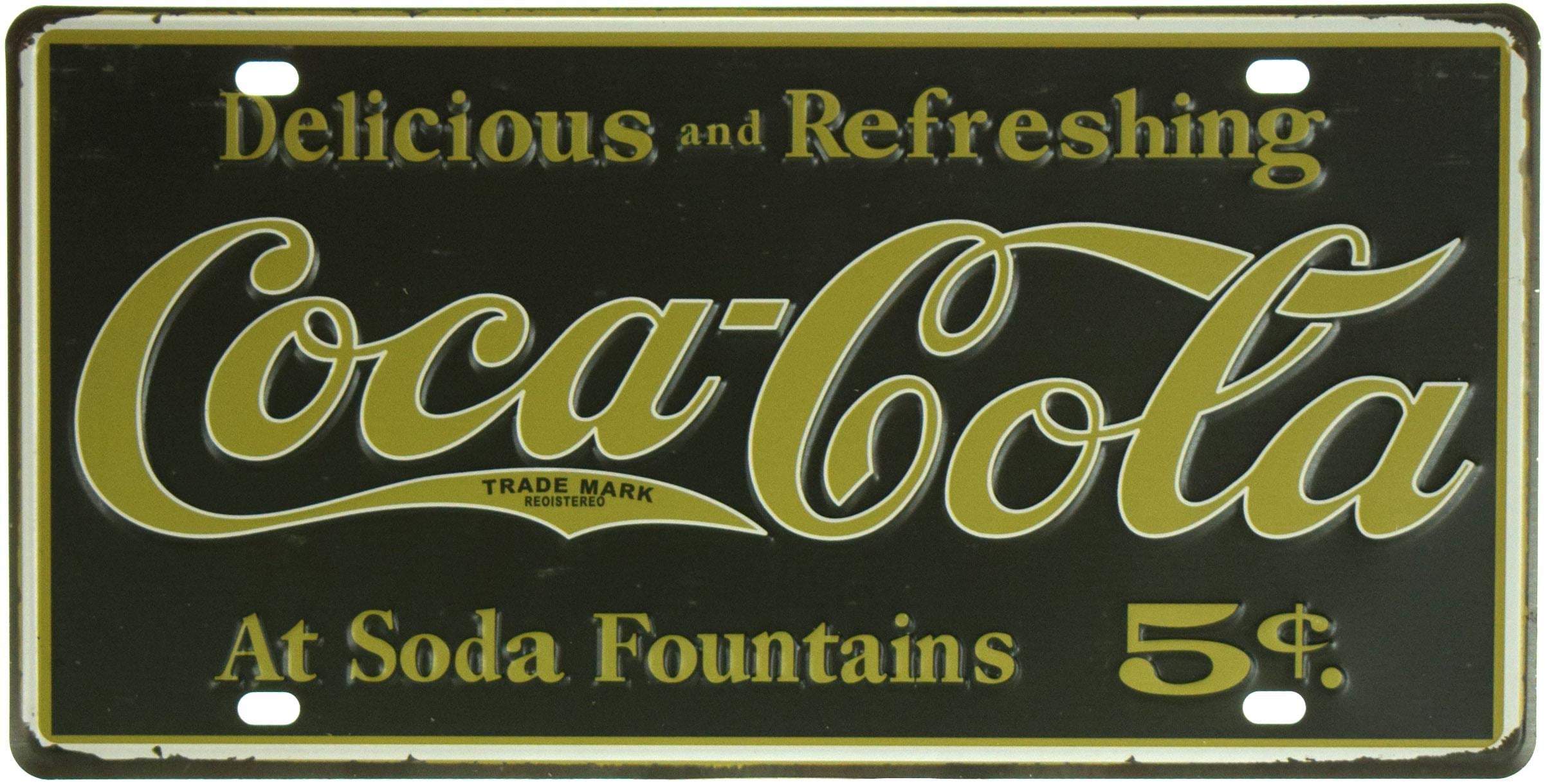Табличка металлическая Кока-Кола Вкусная И Освежающая/Coca-Cola Delicious And Refreshing 15x30 см
