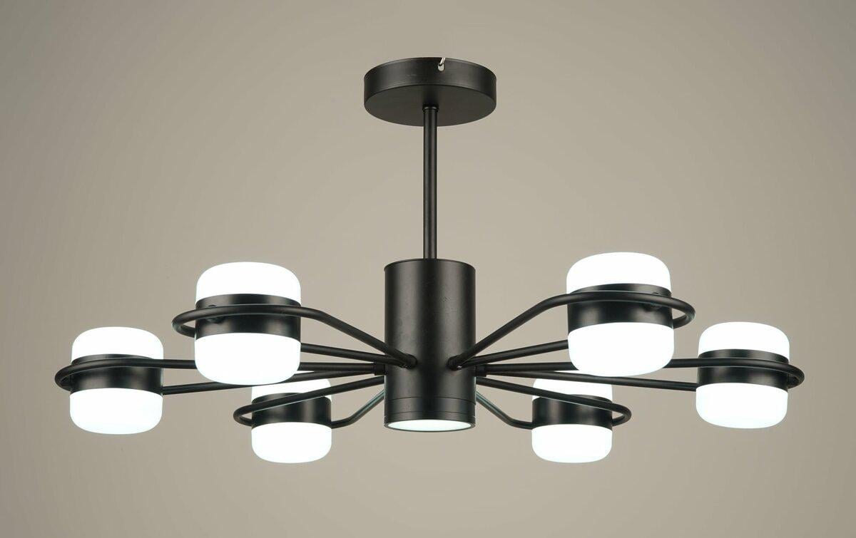 Люстра светодиодная Sirius на шесть плафонов 84W 3000-6500 К Черный (B N4557/6 BK)