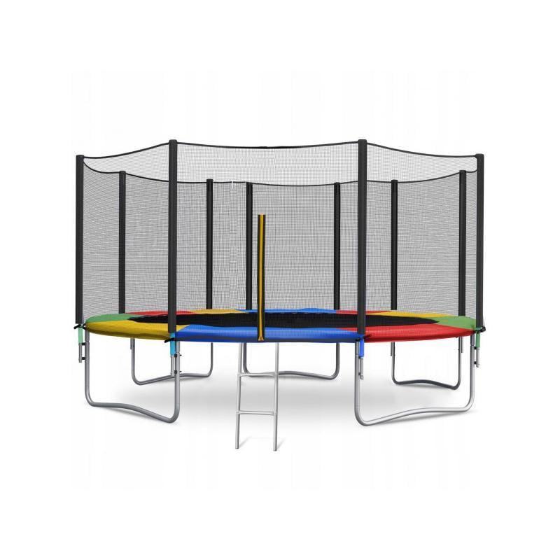 Батут Just Fun с сеткой 490 см + лестница Multicolor - фото 1