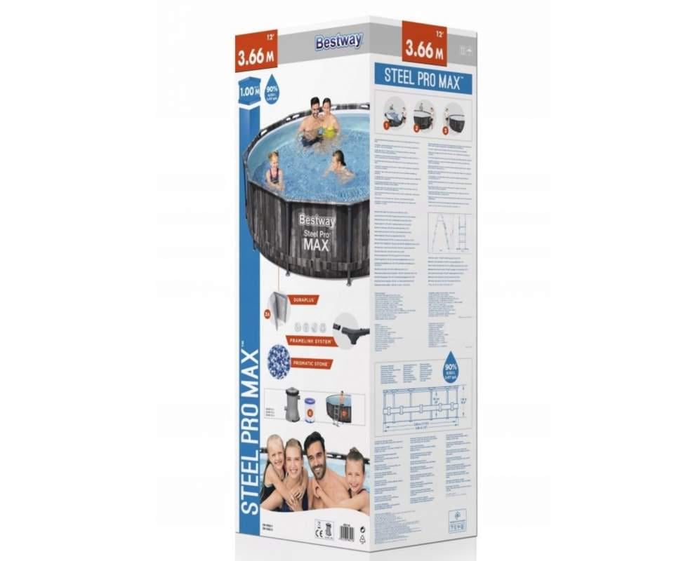 Бассейн каркасный Bestway Wood Style с картриджным фильтром и стремянкой 9150 л 14812 л (LN7-5614X) - фото 5