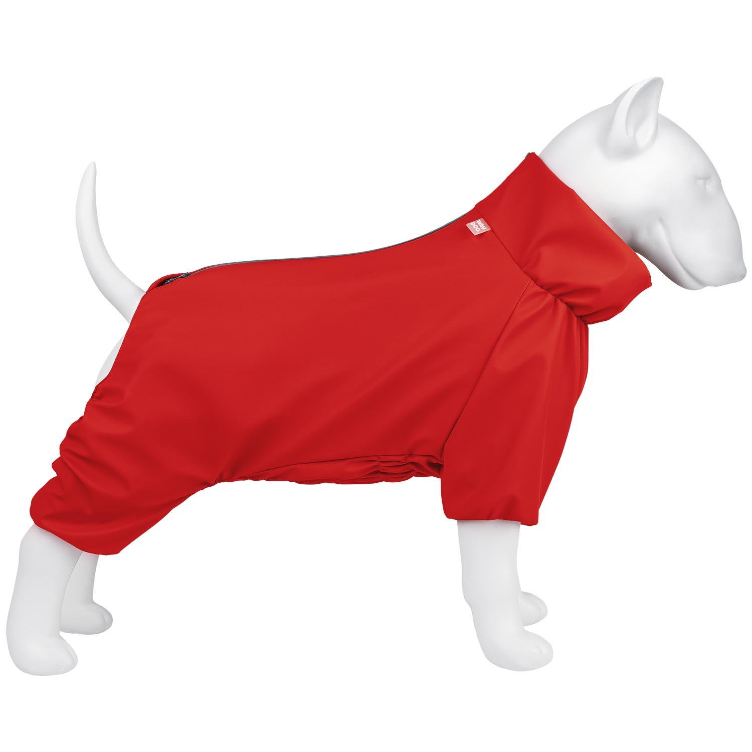 Дождевик для собак Waudog Clothes водонепроницаемый S32 Красный (19843)