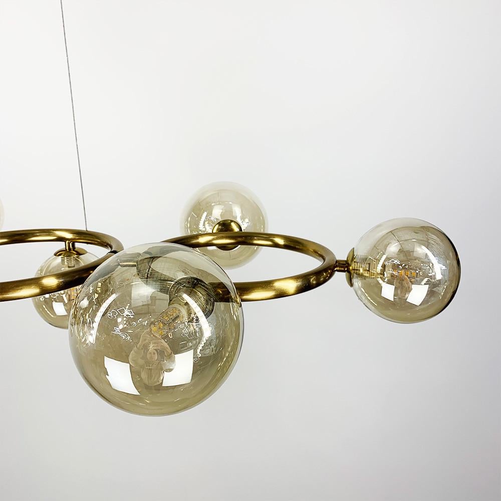 Люстра Gorizia на 9 бурштинових плафонах Латунь (sg 44/9 gd/am) - фото 3