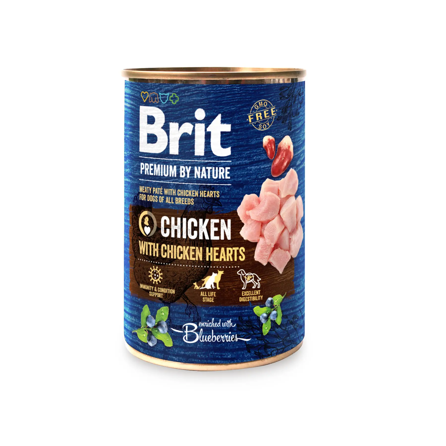 Корм вологий Brit Premium by Nature для собак з куркою та курячим серцем 400 г (100405/8522)