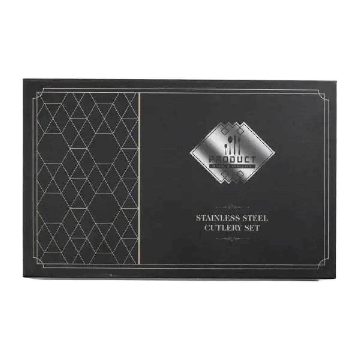 Набор столовых приборов 24 пр. на 6 персон Золотистый с черным - фото 5