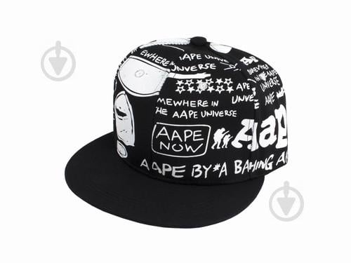 Бейсболка peaked cap AAPE NOW YM One sizе Черный с белым (23217)
