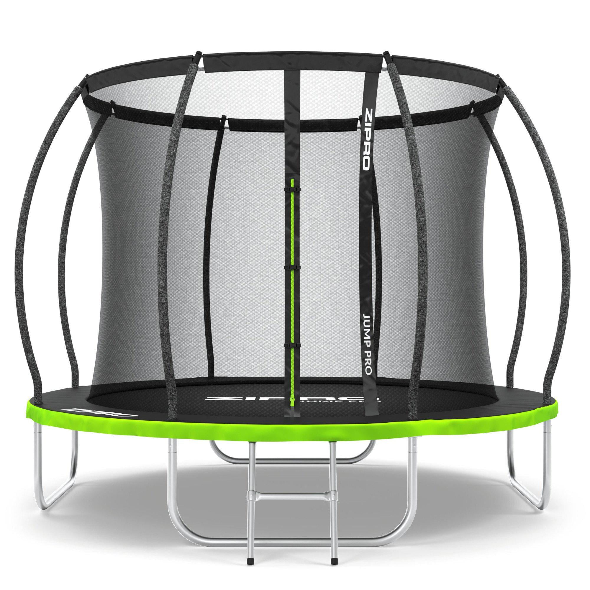 Батут Zipro Jump Pro Premium з внутрішньою сіткою 8 футів 252 см Чорно-зелений (414511)