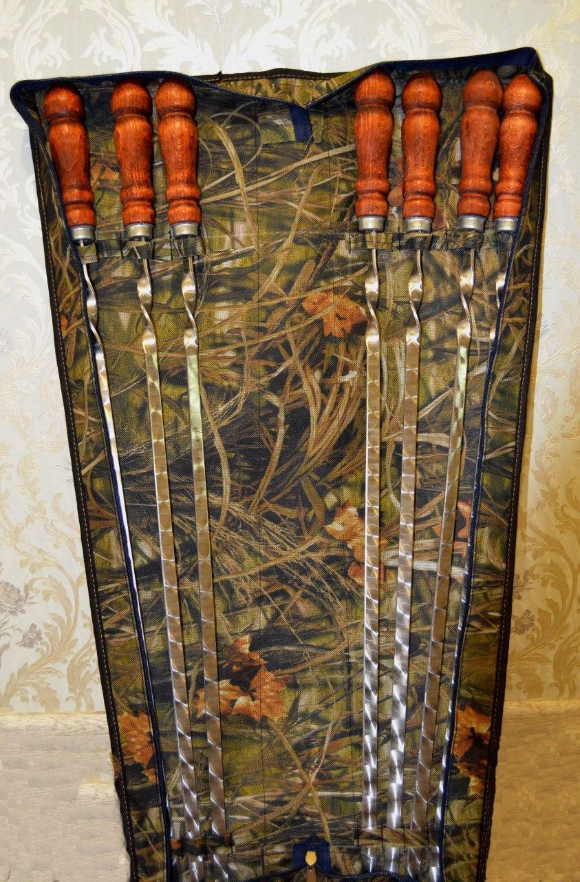 Шампура для мангала СЕВ із червоною дерев'яною ручкою